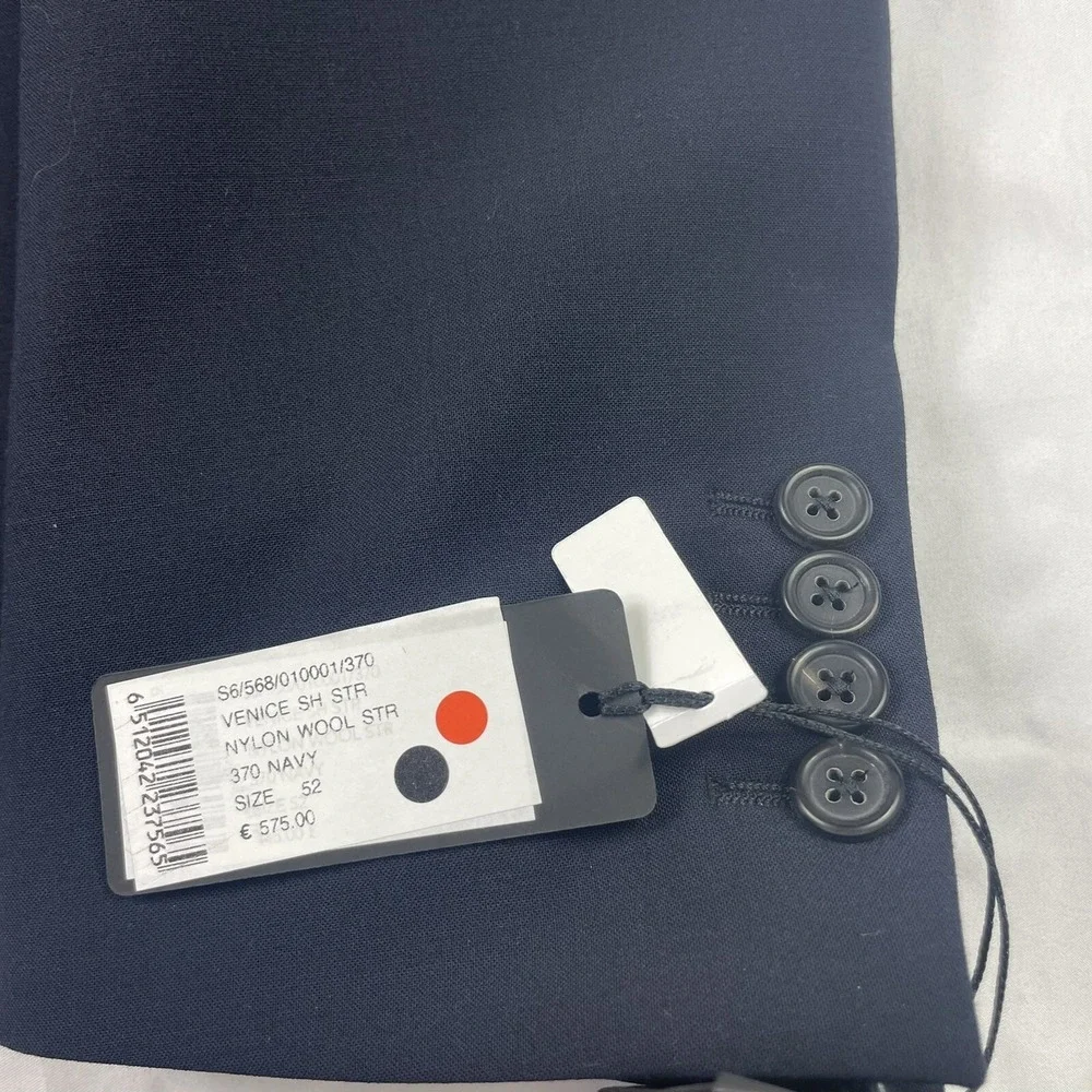 Joseph Venice Blazer Mens 42R Navy Blue Wool Blend Stretch Two Button Jacket NEW